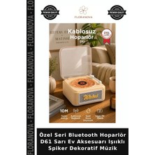 Floranova Özel Seri Bluetooth Hoparlör D61 Sarı Ev Aksesuarı Işııklı Spiker Dekoratif Müzik