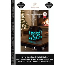 Floranova Hava Nemlendiricisi Buhar Makinesi H14 Koyu Kahverengi Kış Temalı Gece Lambası Su Buharı