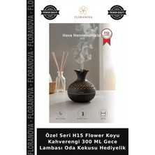 Floranova Özel Seri H15 Flower Koyu Kahverengi 300 ml Gece Lambası Oda Kokusu Hediyelik