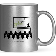 BK Gift Kişiye Özel Sınıf Öğretmeni Gümüş Yaldızlı Kupa Bardak - 5