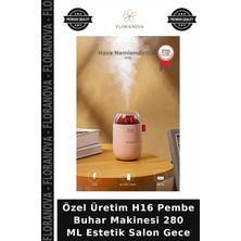Floranova Özel Üretim H16 Pembe Buhar Makinesi 280 ml Estetik Salon Gece