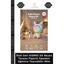 Floranova Özel Seri Kıdmıc-05 Beyaz Tavşan Figürlü Speaker Eğlence Taşınabilir Mini