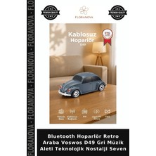 Floranova Bluetooth Hoparlör Retro Araba Voswos D49 Gri Müzik Aleti Teknolojik Nostalji Seven