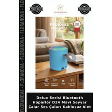 Floranova Delux Serisi Bluetooth Hoparlör D24 Mavi Seyyar Çalar Ses Çaları Kablosuz Alet