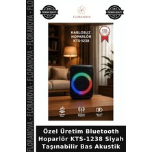 Floranova Özel Üretim Bluetooth Hoparlör KTS-1238 Siyah Taşınabilir Bas Akustik