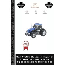 Floranova Özel Üretim Bluetooth Hoparlör Traktör D42 Mavi Günlük Eğlence Pratik Radyo Mini Ses
