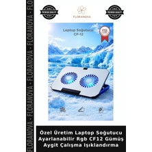 Floranova Özel Üretim Laptop Soğutucu Ayarlanabilir Rgb CF12 Gümüş Aygit Çalışma Işıklandırma