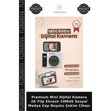 Floranova Premium Mini Dijital Kamera 2k Flip Ekranlı CMR46 Sosyal Medya Cep Boyutu Çekim Cihazı