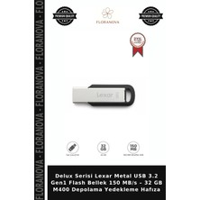 Floranova Delux Serisi Lexar Metal USB 3.2 Gen1 Flash Bellek 150 Mb/s – 32 GB M400 Depolama Yedekleme Hafıza