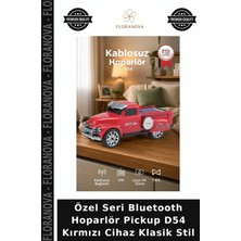 Floranova Özel Seri Bluetooth Hoparlör Pickup D54 Kırmızı Cihaz Klasik Stil