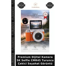 Floranova Premium Dijital Kamera 5k Selfie CMR45 Turuncu Çekici Seyahat Görüntü