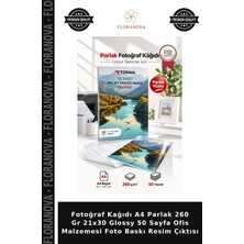 Floranova Fotoğraf Kağıdı A4 Parlak 260 gr 21X30 Glossy 50 Sayfa Ofis Malzemesi Foto Baskı Resim Çıktısı
