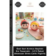 Floranova Özel Seri Kırmızı Başlıklı Kız Tasarımlı - 12'li Paket Aksesuar Stres Çarkı Figürlü