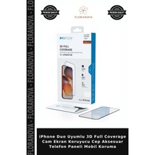 Floranova iPhone Duo Uyumlu 3D Full Coverage Cam Ekran Koruyucu Cep Aksesuar Telefon Paneli Mobil Koruma
