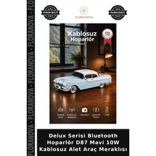 Floranova Delux Serisi Bluetooth Hoparlör D87 Mavi 10W Kablosuz Alet Araç Meraklısı