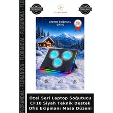Floranova Özel Seri Laptop Soğutucu CF10 Siyah Teknik Destek Ofis Ekipmanı Masa Düzeni