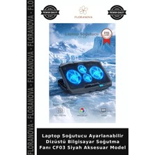 Floranova Laptop Soğutucu Ayarlanabilir Dizüstü Bilgisayar Soğutma Fanı CF03 Siyah Aksesuar Model