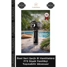 Floranova Özel Seri Şarjlı El Vantilatörü F73 Siyah Yenilikçi Taşınabilir Aksesuar