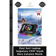 Floranova Özel Seri Laptop Soğutucu CF07 Siyah Ders Çalışma Müzik