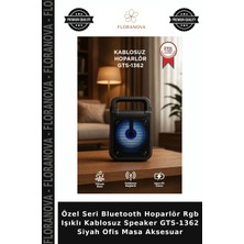 Floranova Özel Seri Bluetooth Hoparlör Rgb Işıklı Kablosuz Speaker GTS-1362 Siyah Ofis Masa Aksesuar