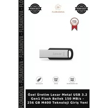 Floranova Özel Üretim Lexar Metal USB 3.2 Gen1 Flash Bellek 150 Mb/s – 256 GB M400 Teknoloji Giriş Yeni