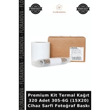 Floranova Premium Kit Termal Kağıt 320 Adet 305-6G (15X20) Cihaz Sarfi Fotoğraf Baskı