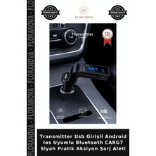 Floranova Transmitter USB Girişli Android Ios Uyumlu Bluetooth Carg7 Siyah Pratik Aksiyon Şarj Aleti