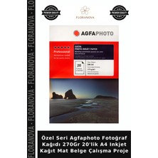 Floranova Özel Seri Agfaphoto Fotoğraf Kağıdı 270GR 20'lik A4 Inkjet Kağıt Mat Belge Çalışma Proje