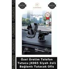 Floranova Özel Üretim Telefon Tutucu JX065 Siyah 2si1 Bağlantı Tutacak Ofis