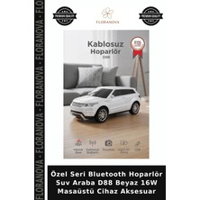 Floranova Özel Seri Bluetooth Hoparlör Suv Araba D88 Beyaz 16W Masaüstü Cihaz Aksesuar