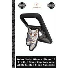 Floranova Delux Serisi Nimmy iPhone 18 Pro Kılıf Siyah Cep Koruyucu Akıllı Telefon Cihaz Aksesuarı