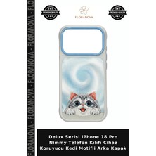 Floranova Delux Serisi iPhone 18 Pro Nimmy Telefon Kılıfı Cihaz Koruyucu Kedi Motifli Arka Kapak
