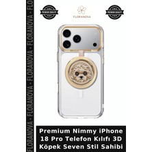 Floranova Premium Nimmy iPhone 18 Pro Telefon Kılıfı 3D Köpek Seven Stil Sahibi