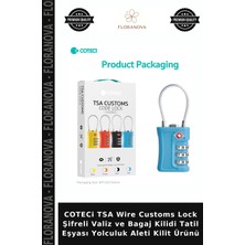 Floranova Coteci Tsa Wire Customs Lock Şifreli Valiz ve Bagaj Kilidi Tatil Eşyası Yolculuk Aleti Kilit Ürünü