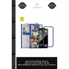 Floranova Delux Serisi Blueo iPhone 16PRO/17/17PRO/18PRO 3D Ar Self-Adhesıve Şeffaf Koruma Cep Telefonu