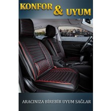Tr Lüks Oto Koltuk Kılıfı/siyah Kırmızı/ön&arka Takım
