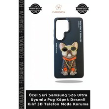 Floranova Özel Seri Samsung S26 Ultra Uyumlu Pug Köpek Desenli Kılıf 3D Telefon Moda Koruma