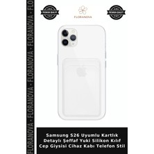 Floranova Samsung S26 Uyumlu Kartlık Detaylı Şeffaf Yuki Silikon Kılıf Cep Giysisi Cihaz Kabı Telefon Stil