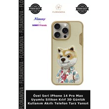 Floranova Özel Seri iPhone 14 Pro Max Uyumlu Silikon Kılıf 3D Günlük Kullanım Akıllı Telefon Tarz Yansıt