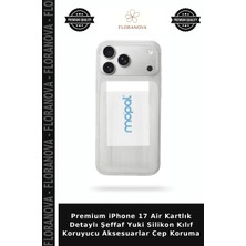Floranova Premium iPhone 17 Air Kartlık Detaylı Şeffaf Yuki Silikon Kılıf Koruyucu Aksesuarlar Cep Koruma