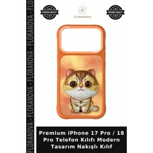 Floranova Premium iPhone 17 Pro / 18 Pro Telefon Kılıfı Modern Tasarım Nakışlı Kılıf