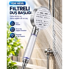 Çok Fonksiyonlu Filtreli Duş Başlığı 6 Farklı Sprey Modu Büyük Panel Beyaz - Lisinya