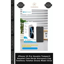 Floranova iPhone 15 Pro Uyumlu Temperli Hayalet Cam Ekran Koruyucu Cep Telefonu Telefon Ürünü Mobil Ürün