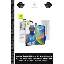 Floranova Delux Serisi iPhone 15 Pro Uyumlu Ekran Koruyucu 3D Mobil Aksesuar Cihaz Kalkanı Telefon Parçası