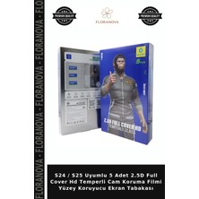 Floranova S24 / S25 Uyumlu 5 Adet 2.5d Full Cover Hd Temperli Cam Koruma Filmi Yüzey Koruyucu Ekran Tabakası
