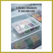 Bezos 5 Bölmeli Şeffaf Buzdolabı Içi Düzenleyici & Kapaklı Dondurucu Saklama Kabı (24X38 Cm) Bcks
