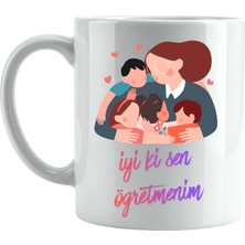 Iyi Ki Sen Öğretmenim Tasarımlı Kupa Model 221 Öğretmenlere Özel Baskılı Seramik Kahve Kupası