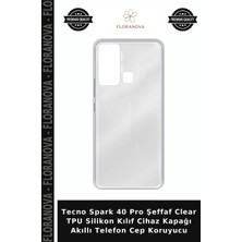 Floranova Tecno Spark 40 Pro Şeffaf Clear Tpu Silikon Kılıf Cihaz Kapağı Akıllı Telefon Cep Koruyucu
