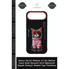 Floranova Delux Serisi iPhone 17 Air Maine Coon Kedi Desenli Kılıf Eğlenceli Kapak Detaylı Model Cep Telefonu