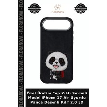 Floranova Özel Üretim Cep Kılıfı Sevimli Model iPhone 17 Air Uyumlu Panda Desenli Kılıf 2.0 3D